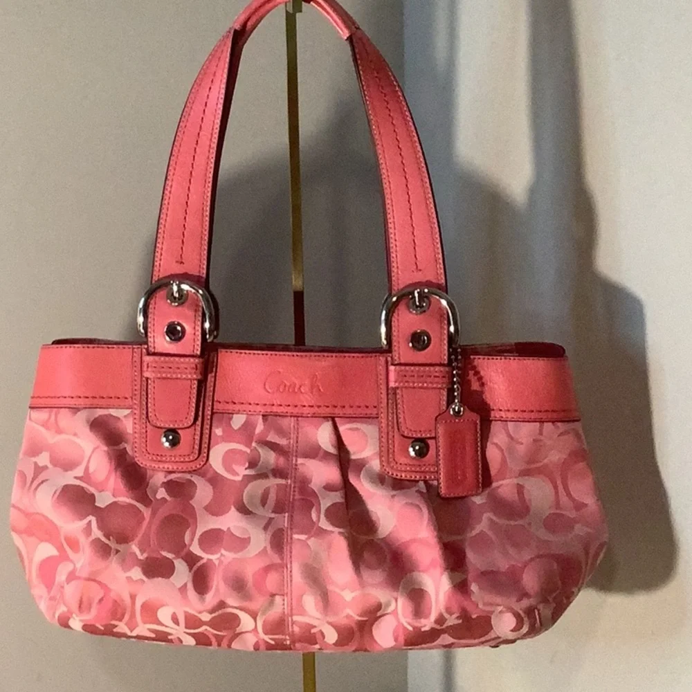 Coach Soho Pleated Optic Signature Tote/Shoulder Handbag